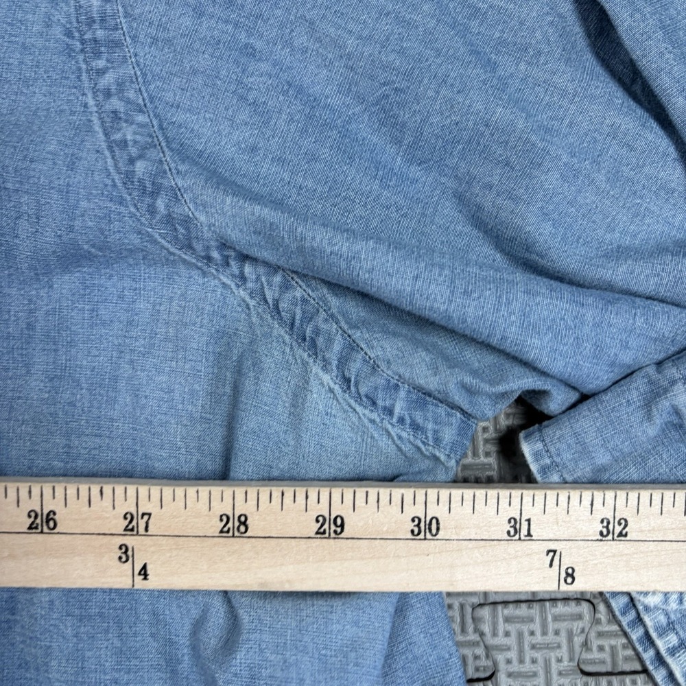Vintage Polo Ralph Lauren Denim Chambray Shirt Mens 4XB Indigo Button Up Pony - Picture 6 of 8